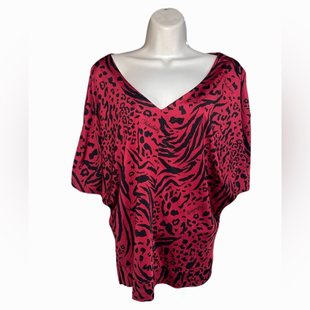 Red Animal Print Top